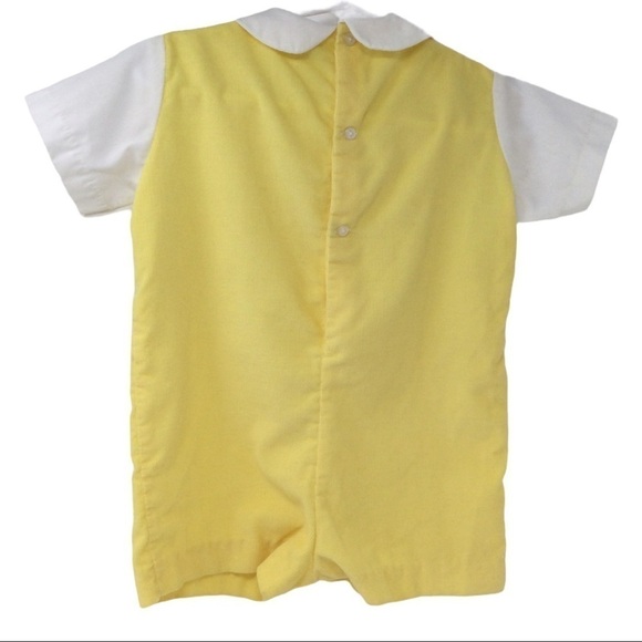 Vintage Boys Nannette Yellow and White Romper - Picture 6 of 8